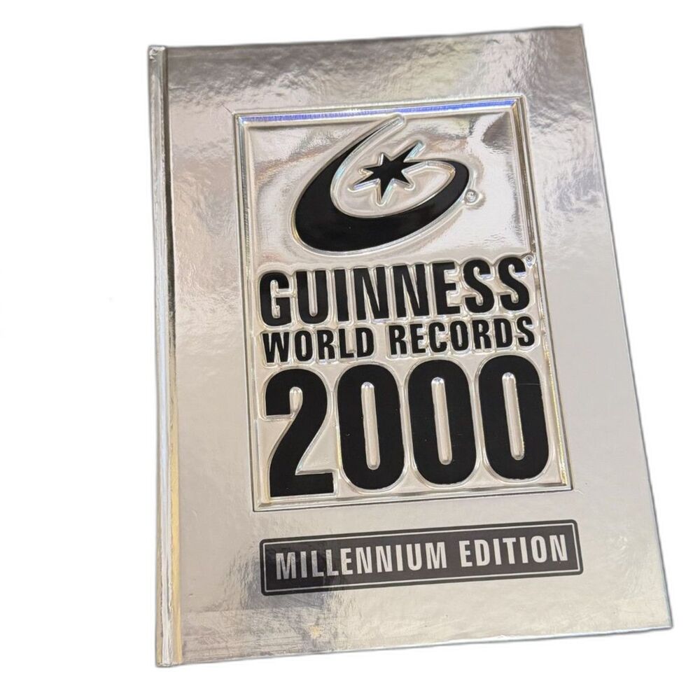 Vintage Guinness World Records 2000 Millennium Hardcover Silver Collectible